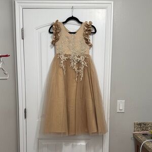 Trish Scully formal Kids Dress with Floral appliqué